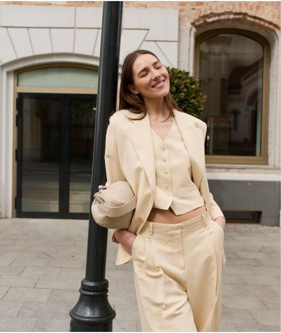 WEEKEND MAX MARA Бежевая кожаная сумка через плечо, фото 6
