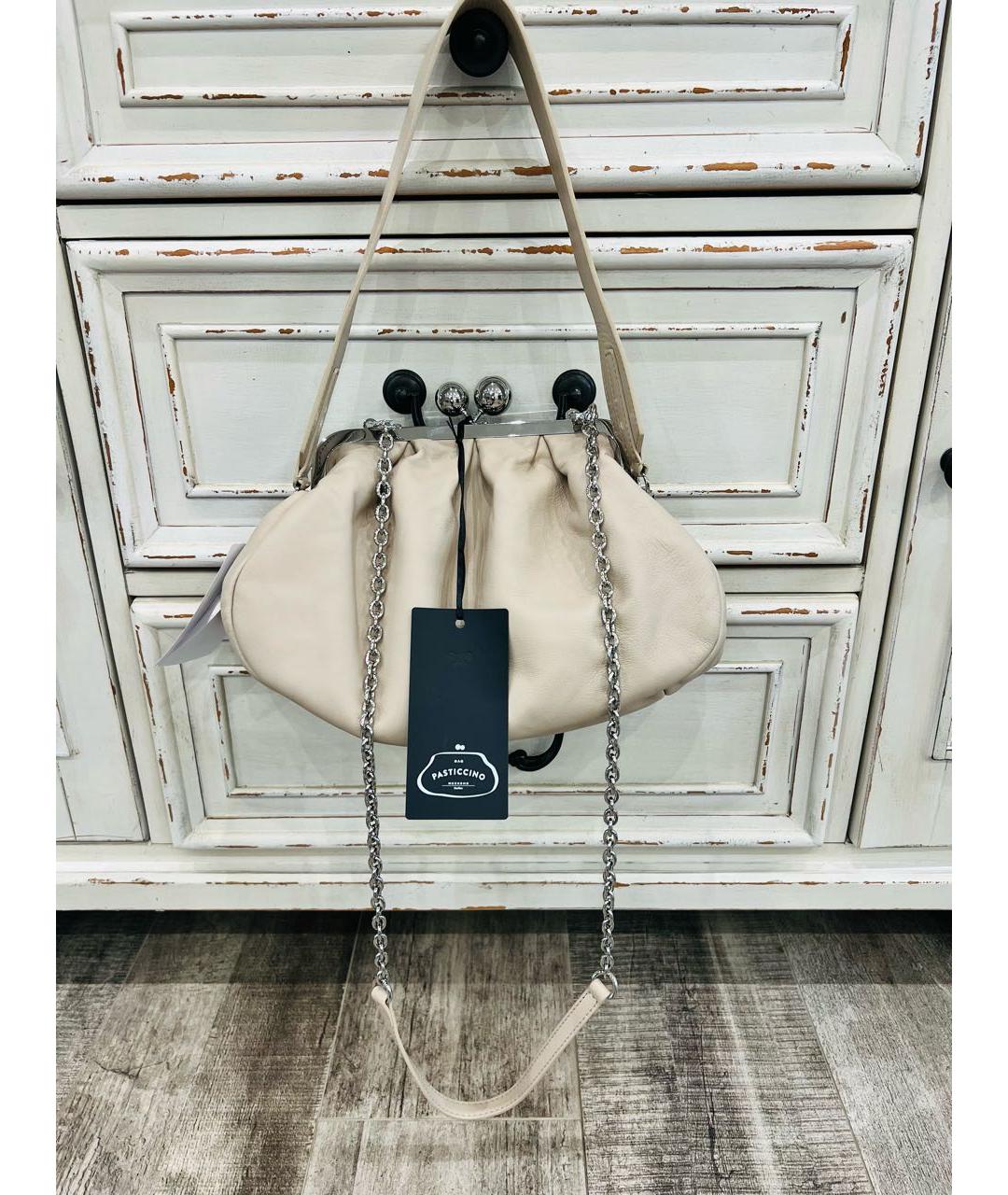 WEEKEND MAX MARA Бежевая кожаная сумка через плечо, фото 5