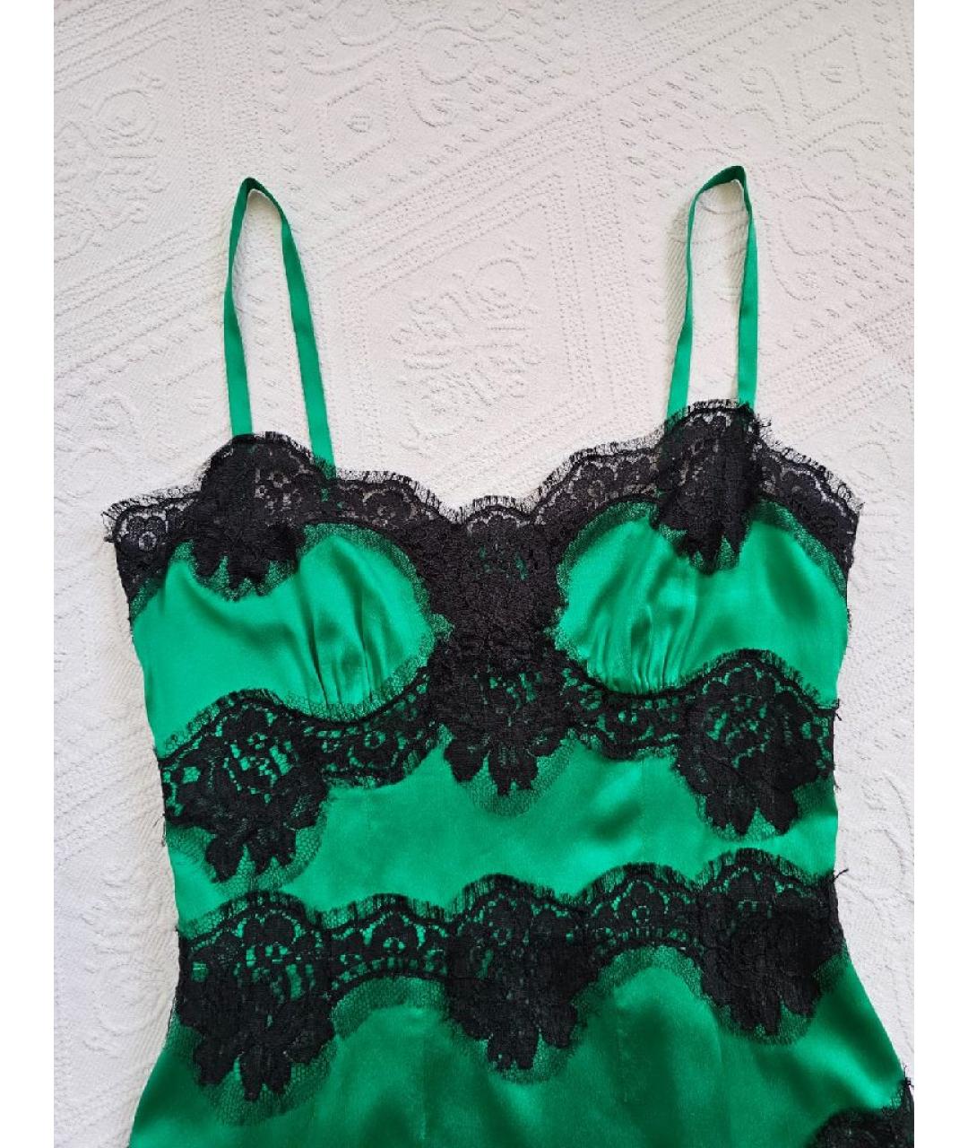 DOLCE&GABBANA Зеленые хлопковое повседневное платье, фото 3