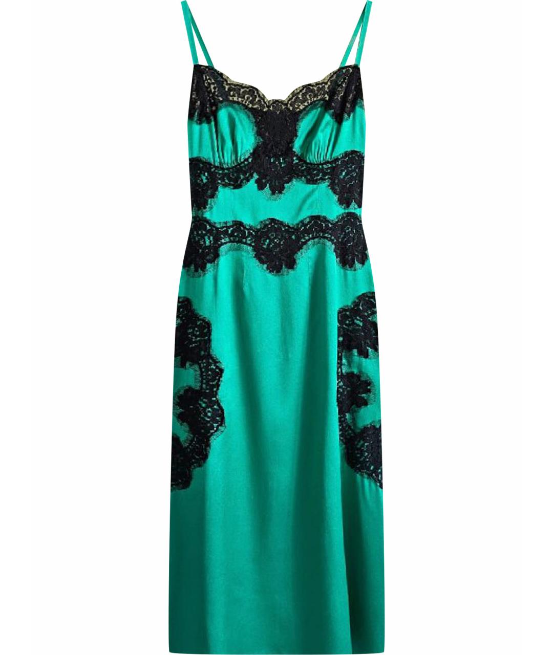 DOLCE&GABBANA Зеленые хлопковое повседневное платье, фото 1