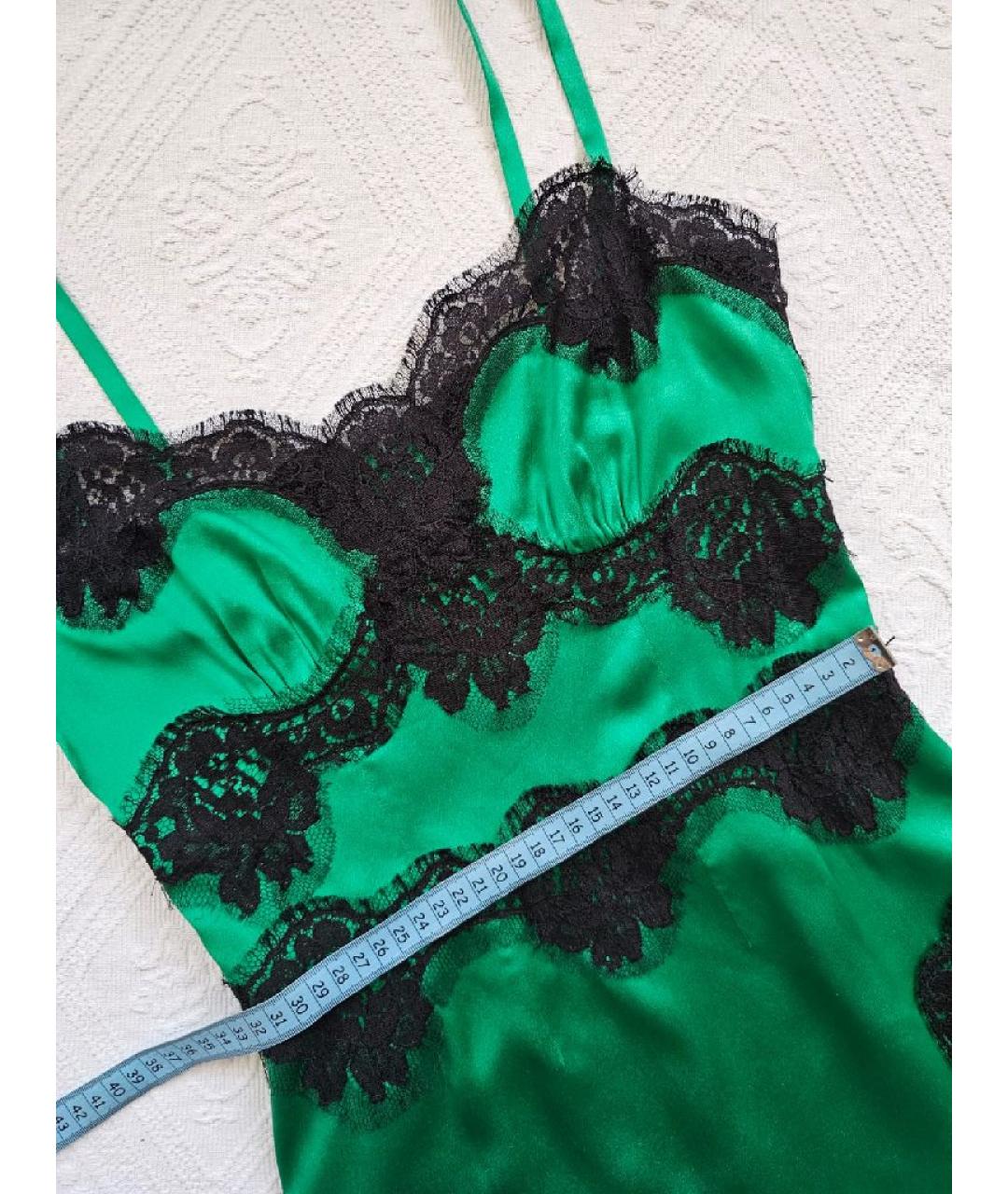 DOLCE&GABBANA Зеленые хлопковое повседневное платье, фото 5