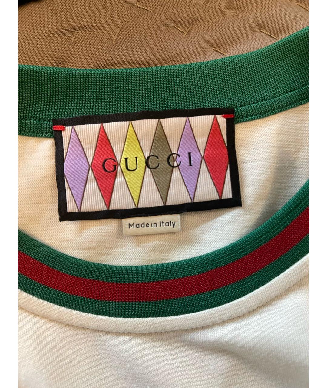 GUCCI Бежевая хлопковая футболка, фото 3