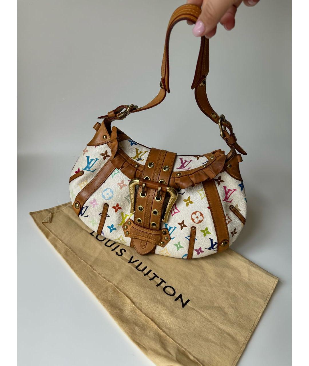 LOUIS VUITTON Белая сумка через плечо из искусственной кожи, фото 9