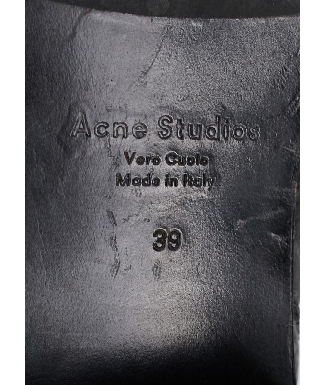 ACNE STUDIOS Черные кожаные ботильоны, фото 3