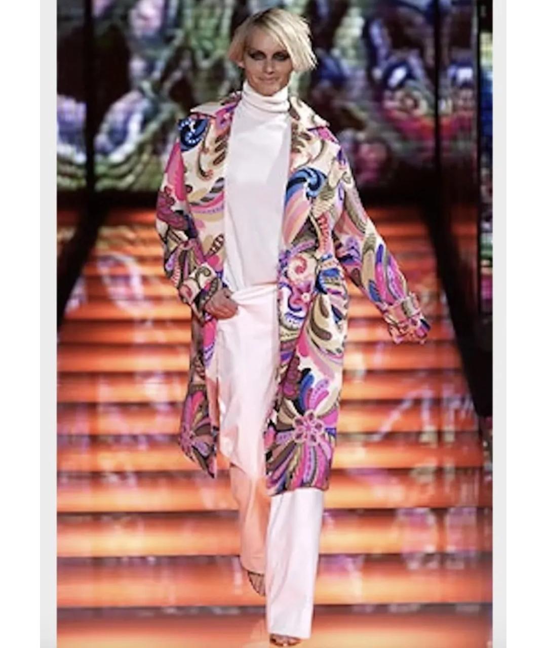 VERSACE Мульти шерстяное пальто, фото 3
