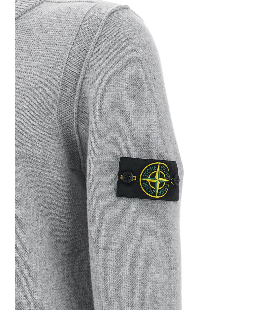 STONE ISLAND Серый шерстяной джемпер / свитер, фото 4