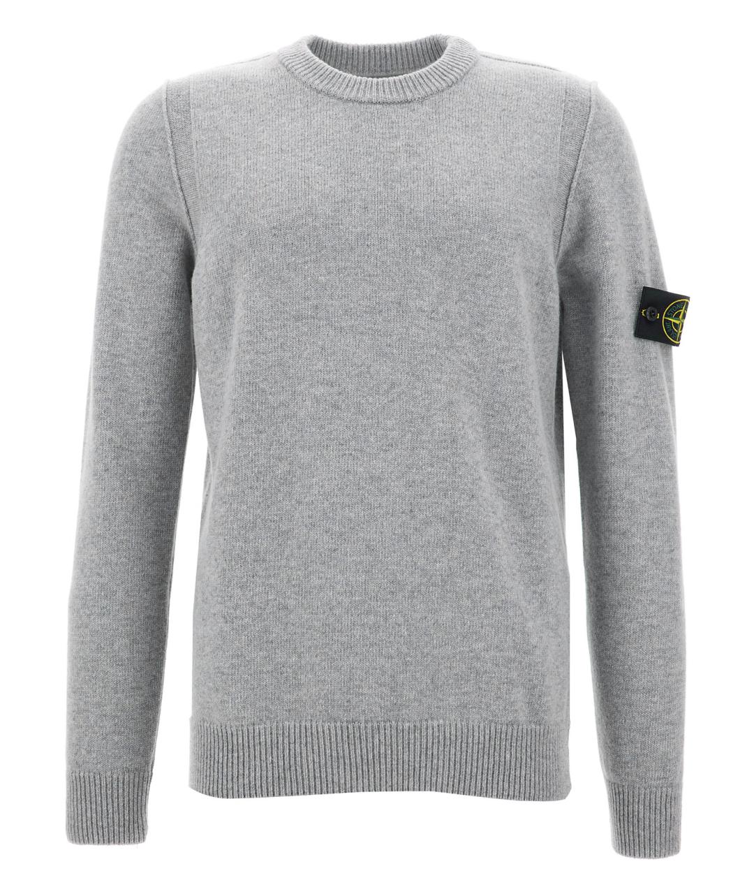 STONE ISLAND Серый шерстяной джемпер / свитер, фото 1