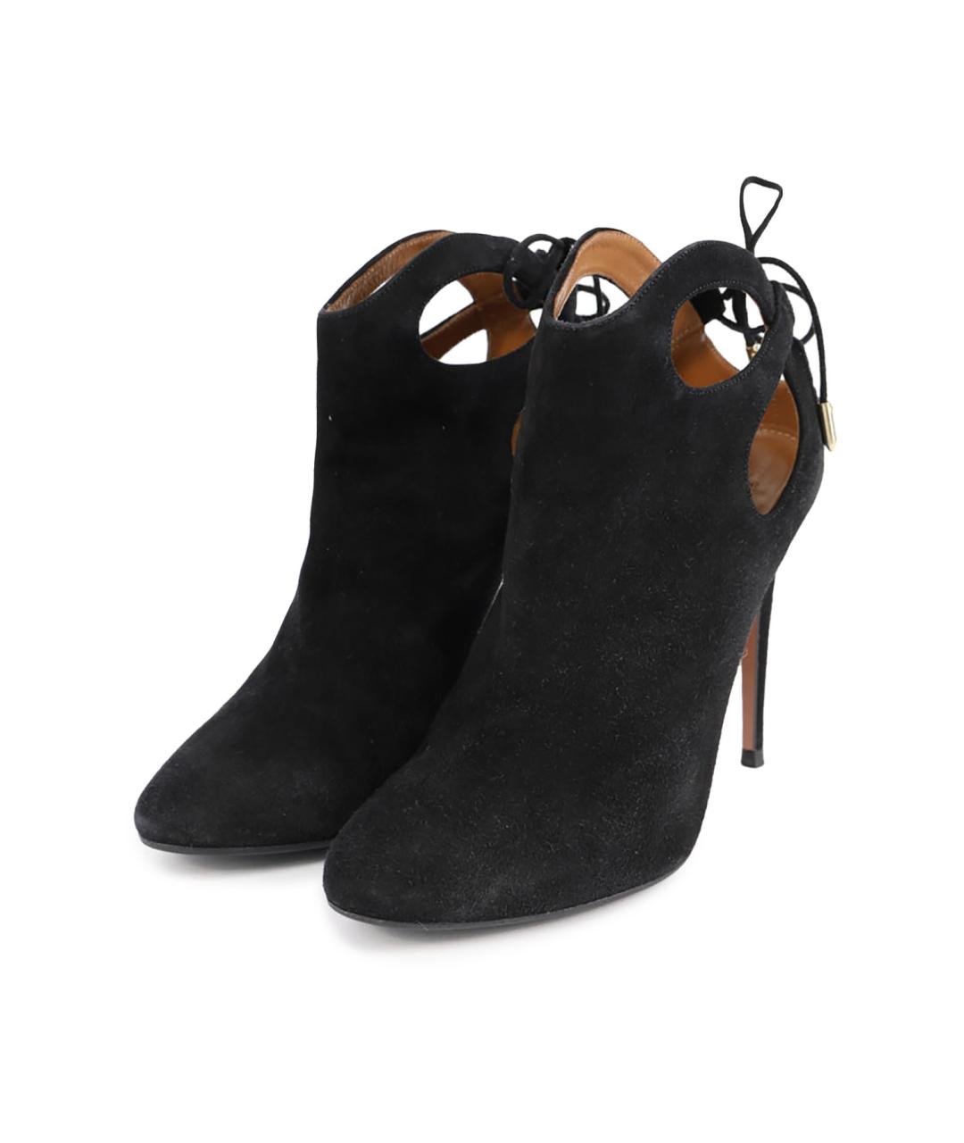 AQUAZZURA Черные замшевые ботильоны, фото 5