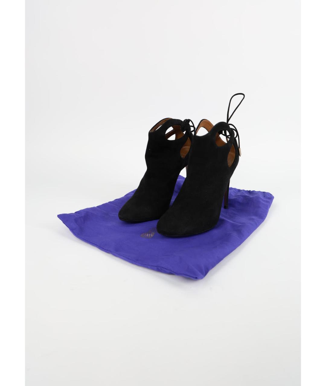 AQUAZZURA Черные замшевые ботильоны, фото 6