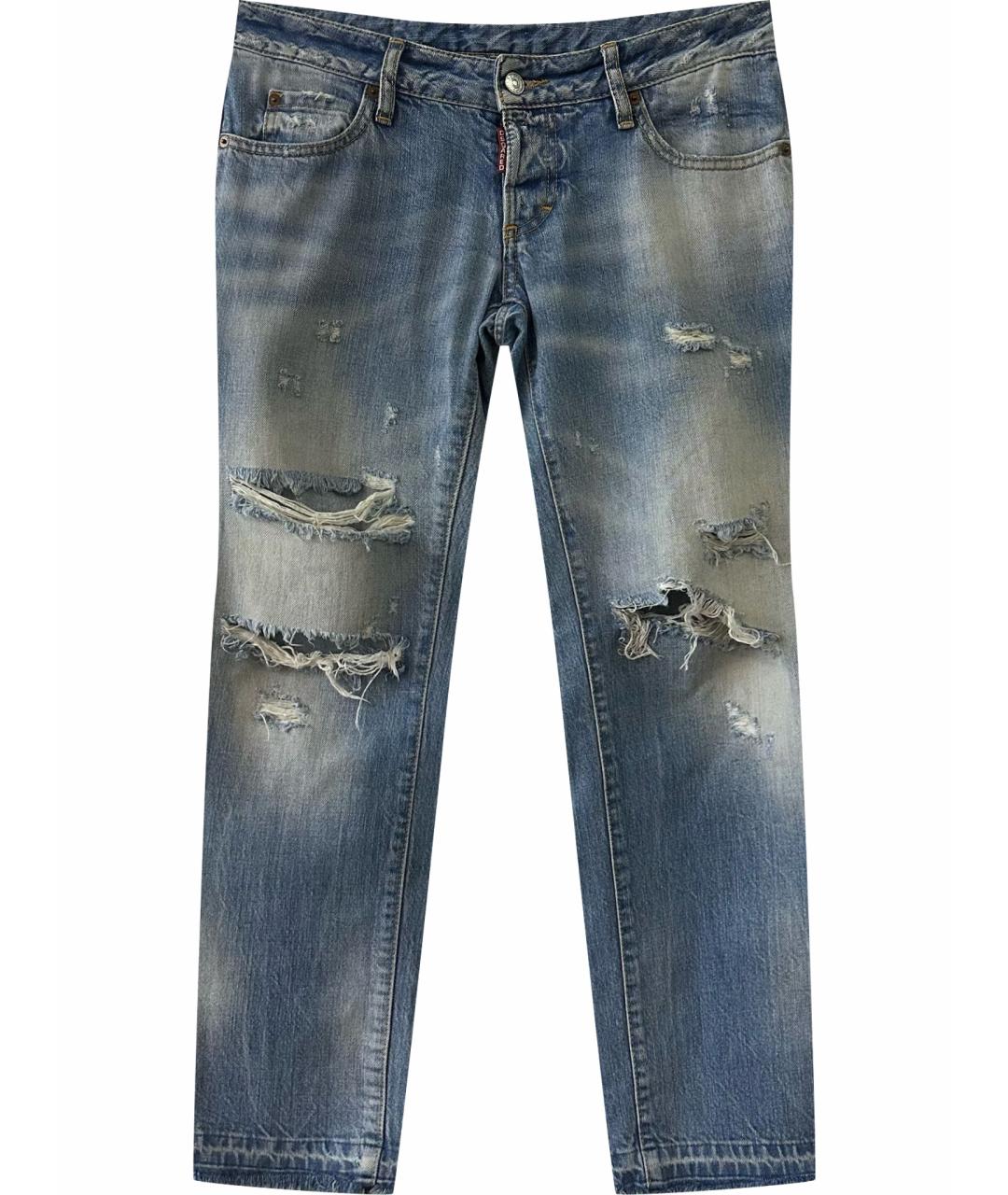 DSQUARED2 Голубые хлопковые джинсы слим, фото 1
