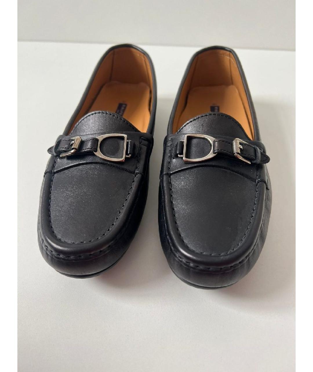 RALPH LAUREN Черные кожаные лоферы, фото 8