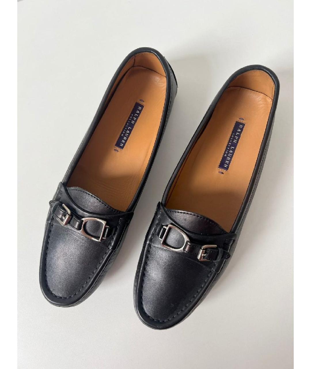 RALPH LAUREN Черные кожаные лоферы, фото 9