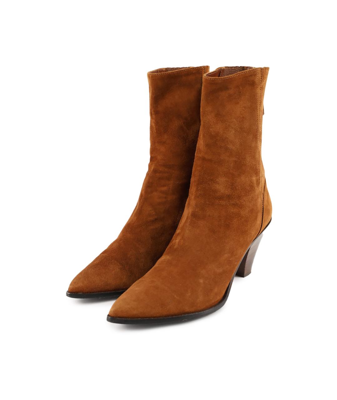 AQUAZZURA Коричневые замшевые ботильоны, фото 6