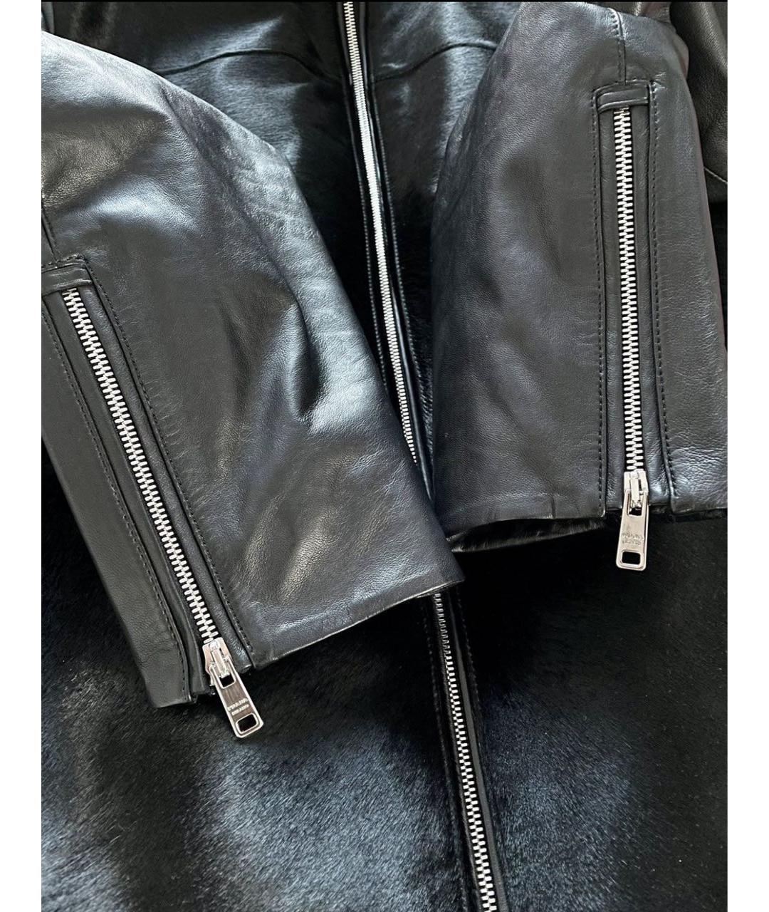 PRADA Черная кожаная куртка, фото 5