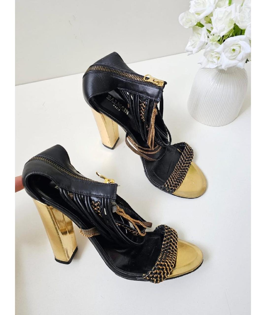 BALMAIN Черные кожаные туфли, фото 10