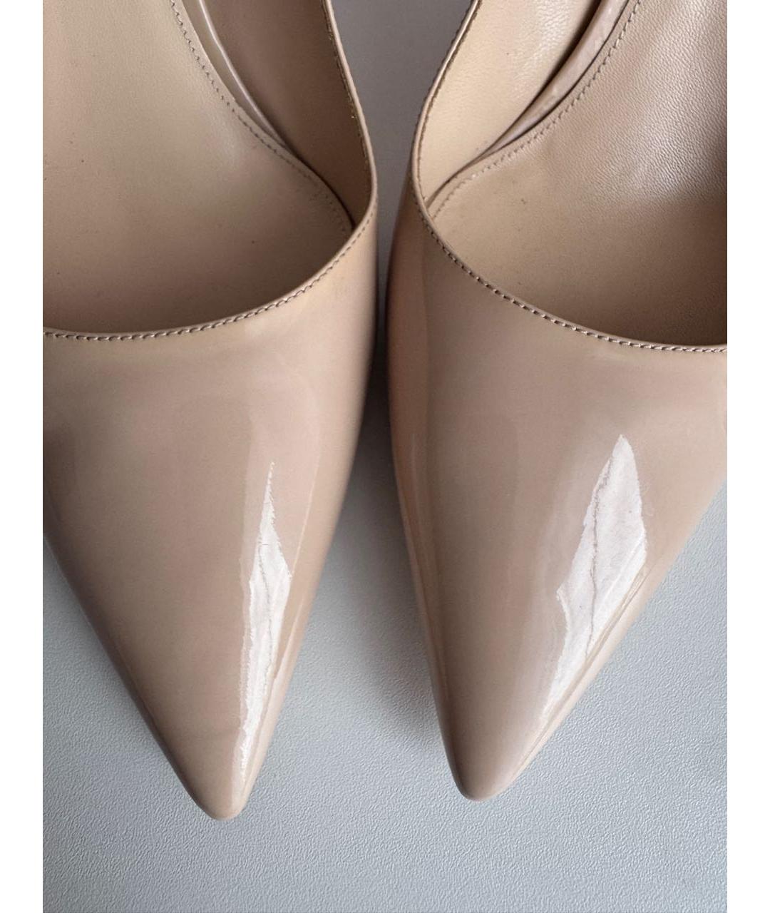 PRADA Бежевые туфли из лакированной кожи, фото 5