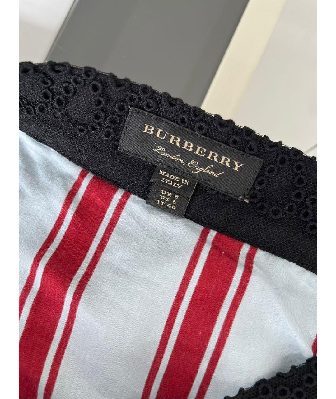 BURBERRY Черная хлопковая юбка макси, фото 4