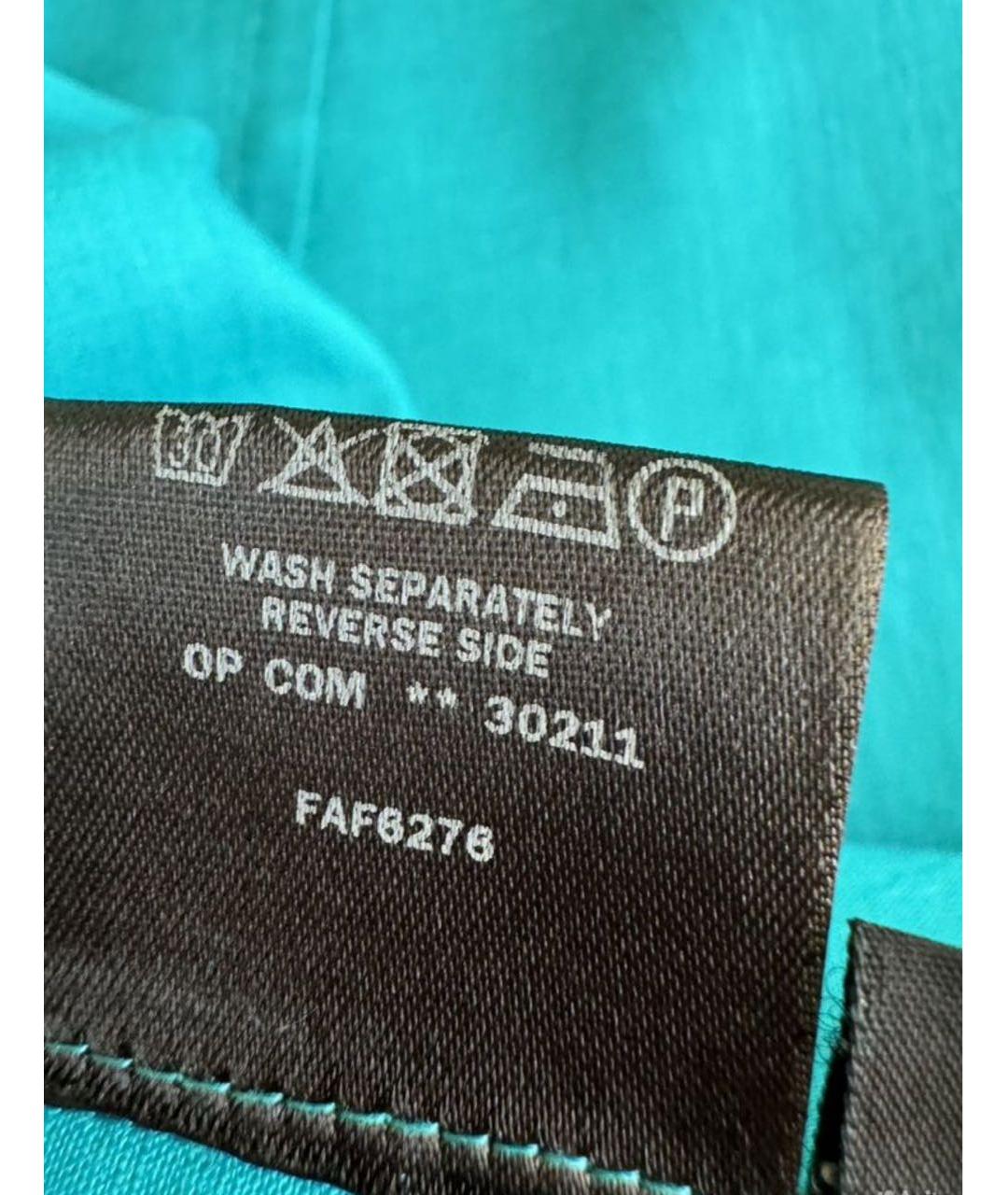 LORO PIANA Бирюзовая льняная рубашка, фото 6