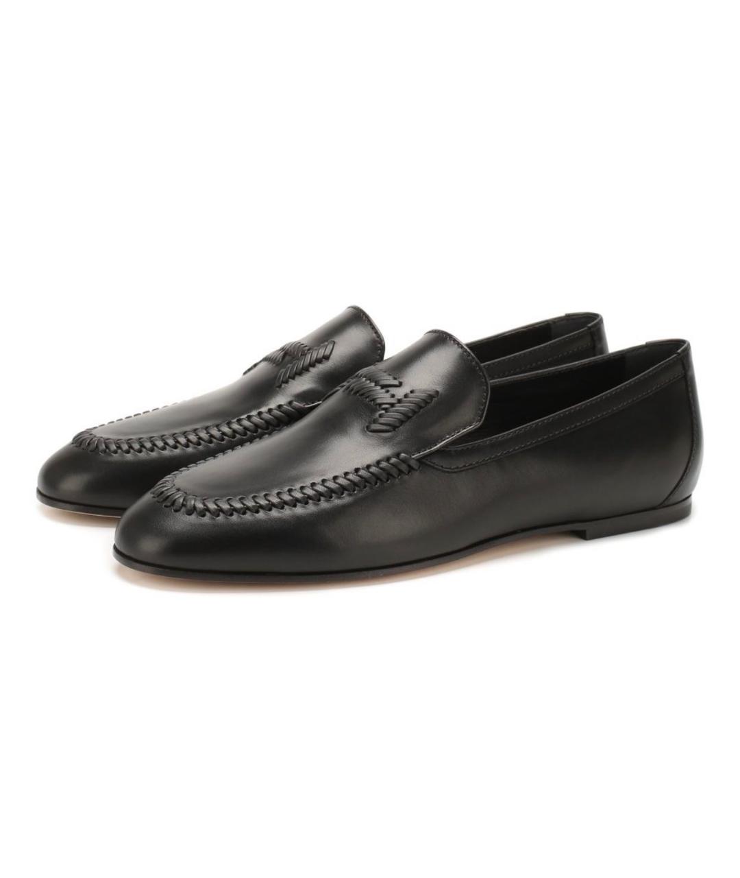 TOD'S Черные кожаные лоферы, фото 2