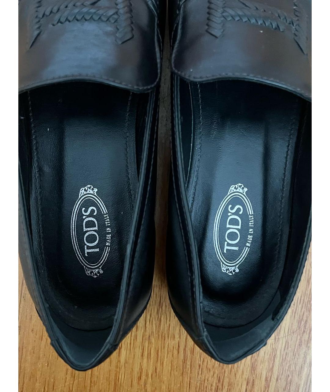 TOD'S Черные кожаные лоферы, фото 3