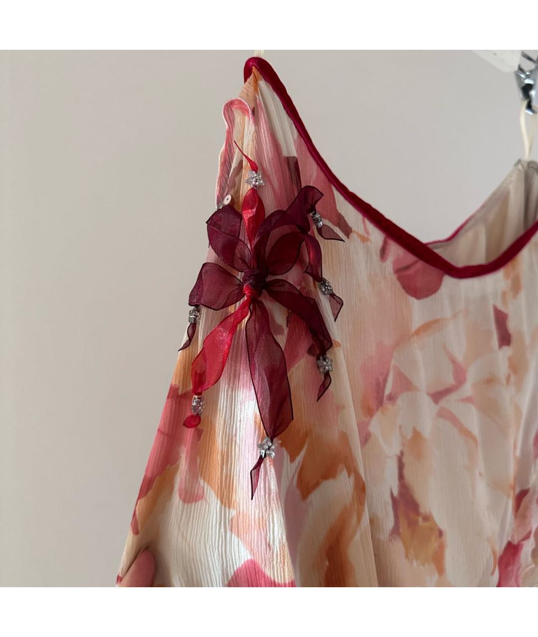 MAX MARA Бордовая шелковая юбка миди, фото 5