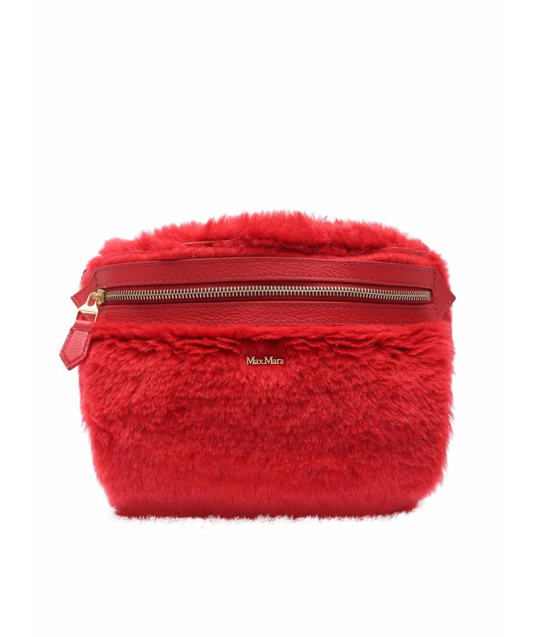 MAX MARA Красная шерстяная сумка через плечо, фото 1