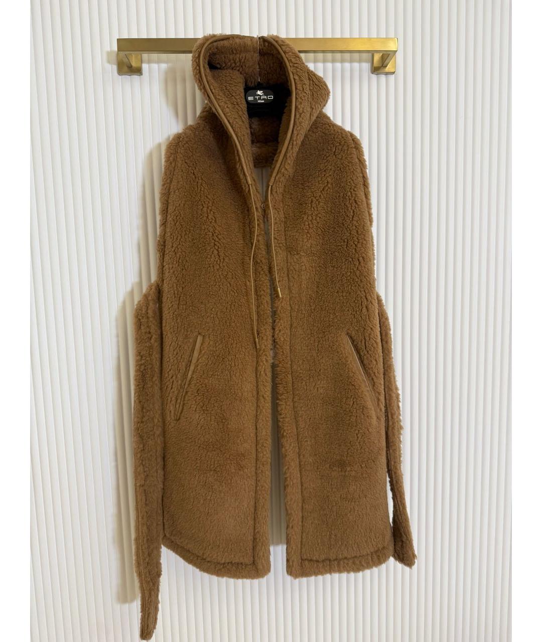 MAX MARA Коричневый шерстяной жилет, фото 6