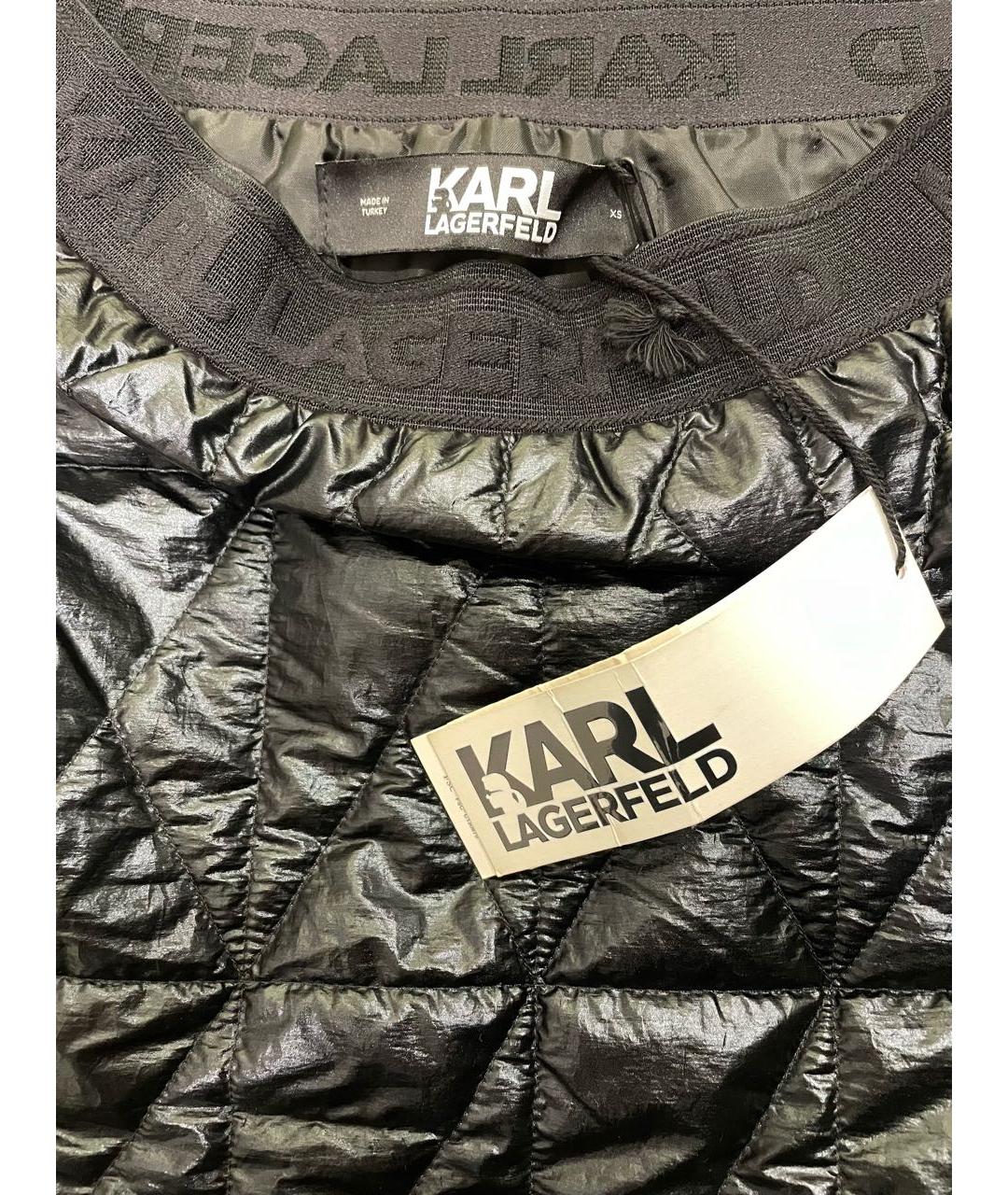 KARL LAGERFELD Черная полиэстеровая юбка миди, фото 3