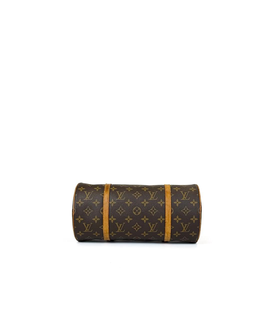 LOUIS VUITTON Коричневая кожаная сумка с короткими ручками, фото 5