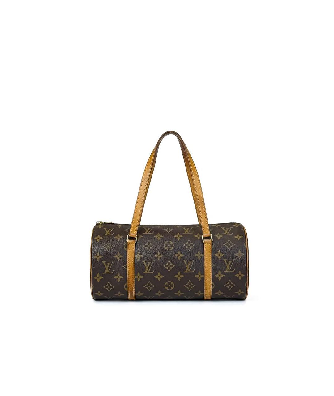 LOUIS VUITTON Коричневая кожаная сумка с короткими ручками, фото 3