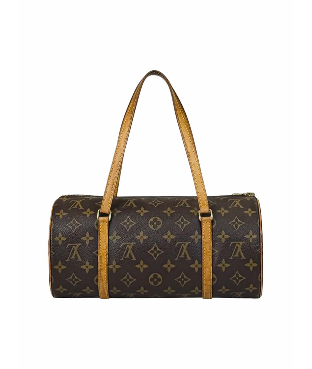 LOUIS VUITTON Коричневая кожаная сумка с короткими ручками, фото 1