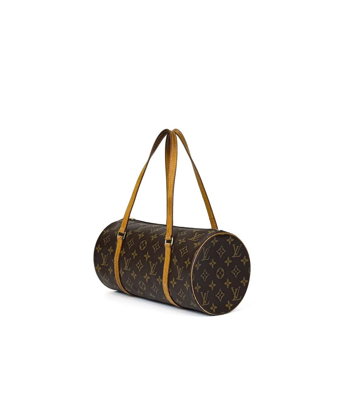 LOUIS VUITTON Коричневая кожаная сумка с короткими ручками, фото 2