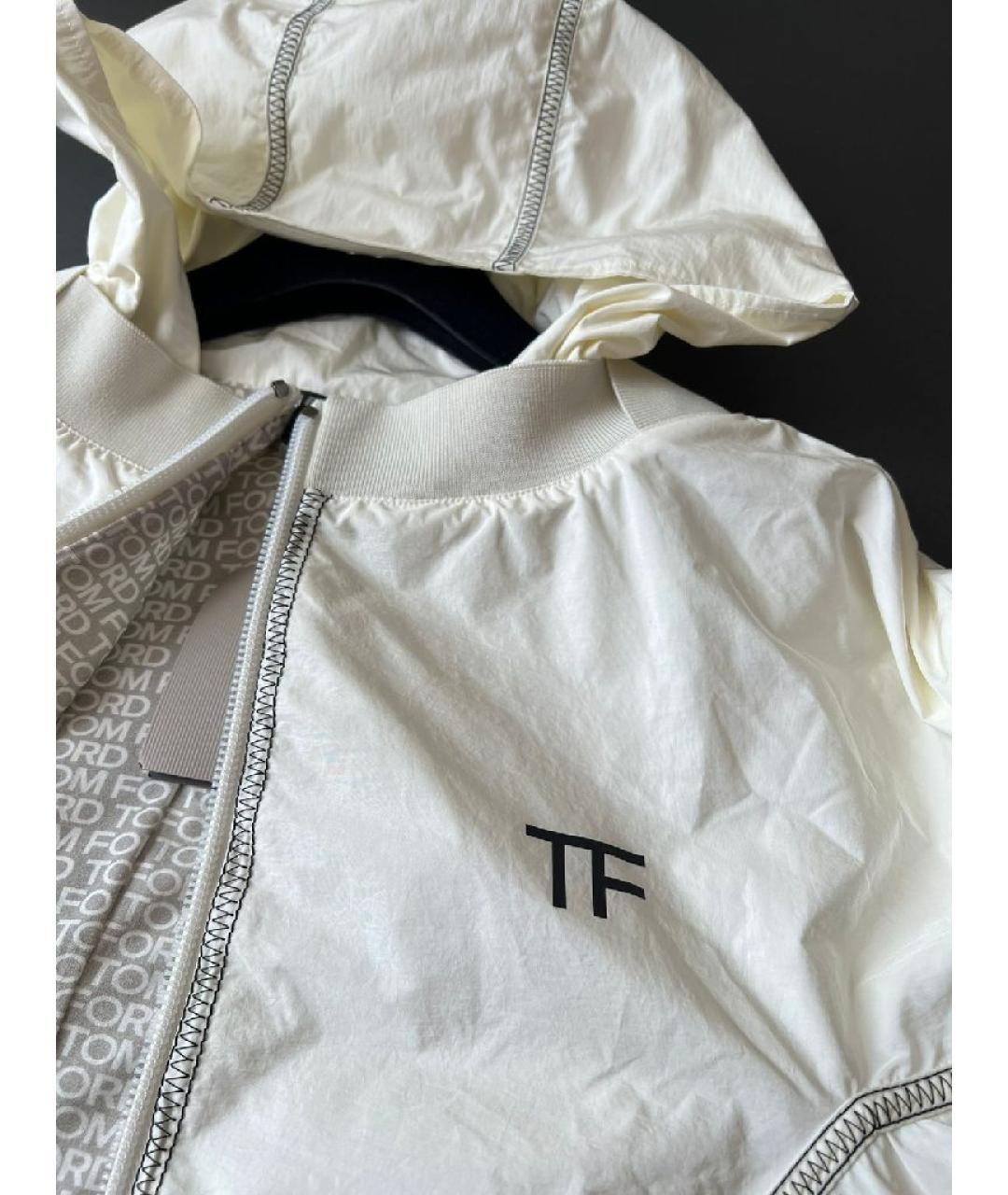 TOM FORD Белая полиамидовая спортивная куртка, фото 3