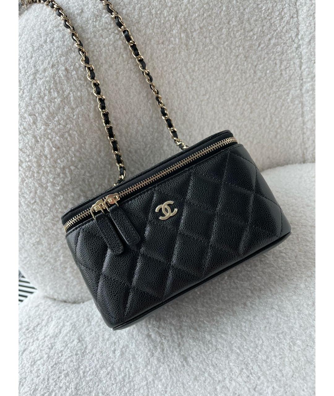 CHANEL Черная кожаная сумка через плечо, фото 6