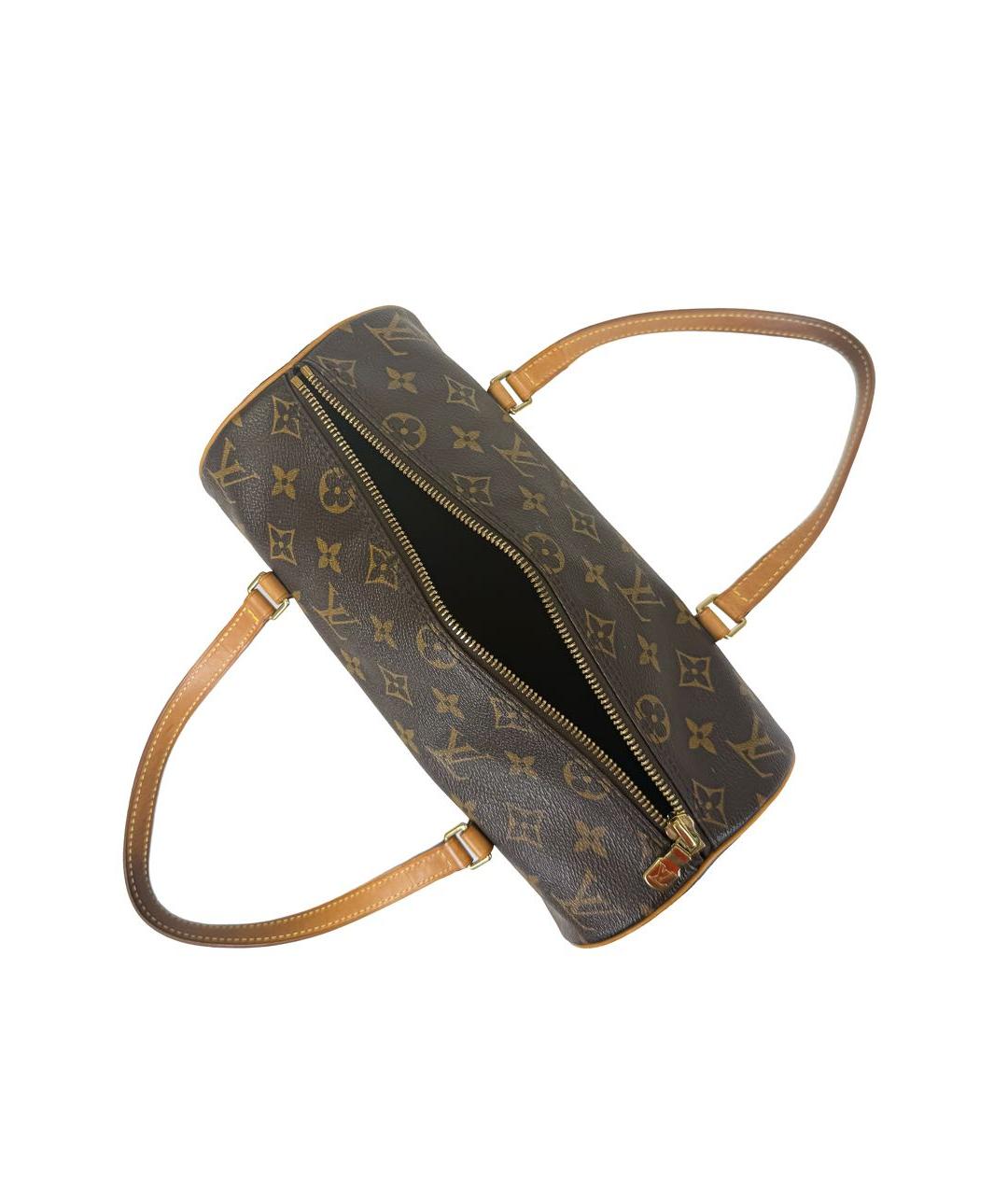 LOUIS VUITTON Коричневая кожаная сумка с короткими ручками, фото 4