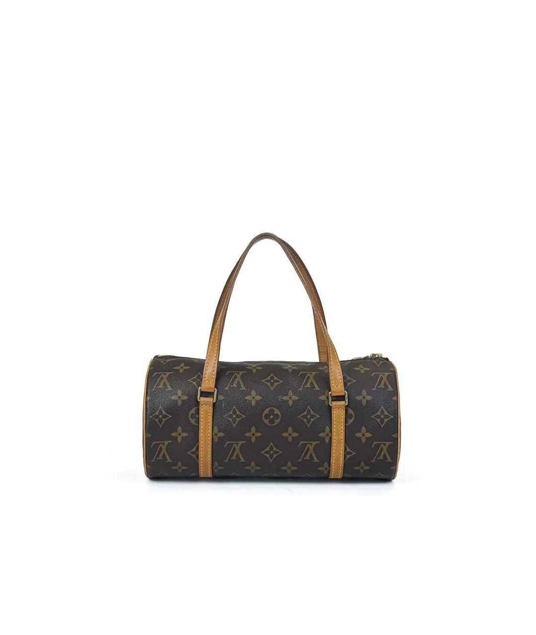 LOUIS VUITTON Коричневая кожаная сумка с короткими ручками, фото 3