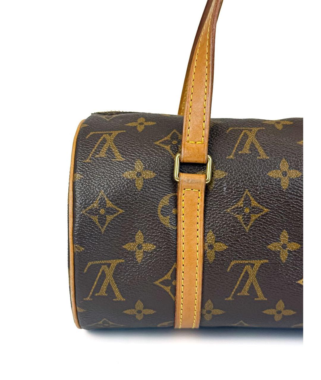 LOUIS VUITTON Коричневая кожаная сумка с короткими ручками, фото 7