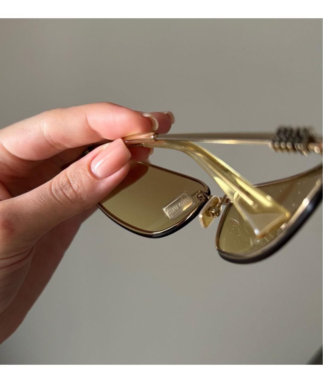 MIU MIU Металлические солнцезащитные очки, фото 4