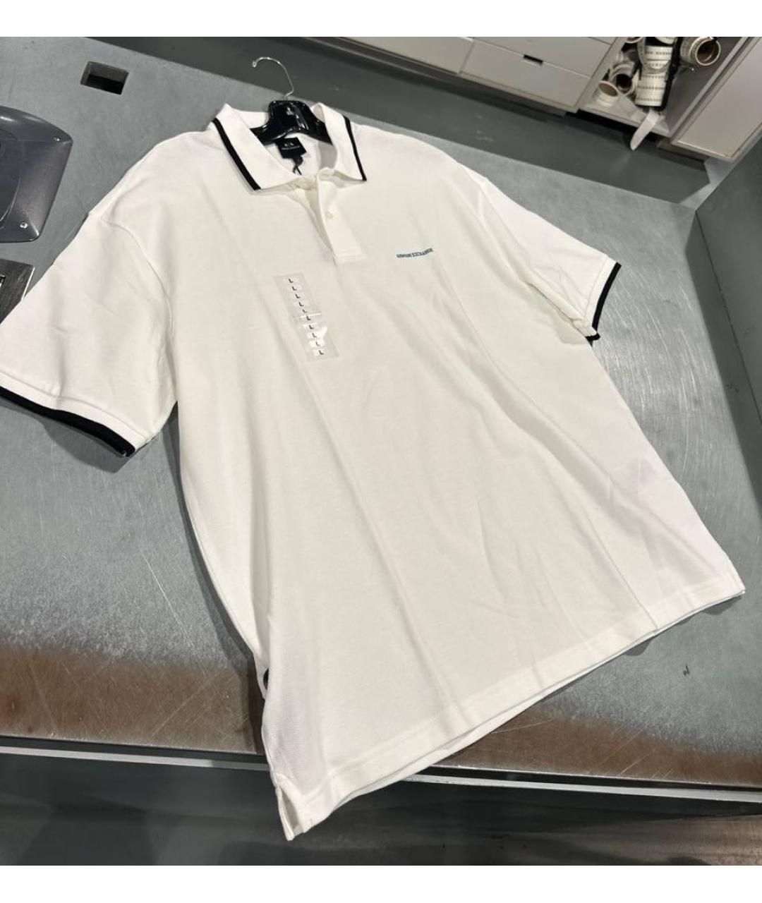ARMANI EXCHANGE Белое хлопковое поло с коротким рукавом, фото 2