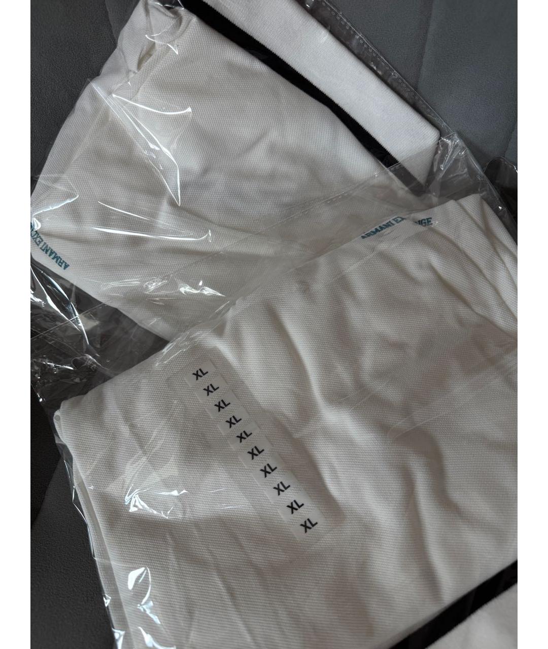 ARMANI EXCHANGE Белое хлопковое поло с коротким рукавом, фото 7
