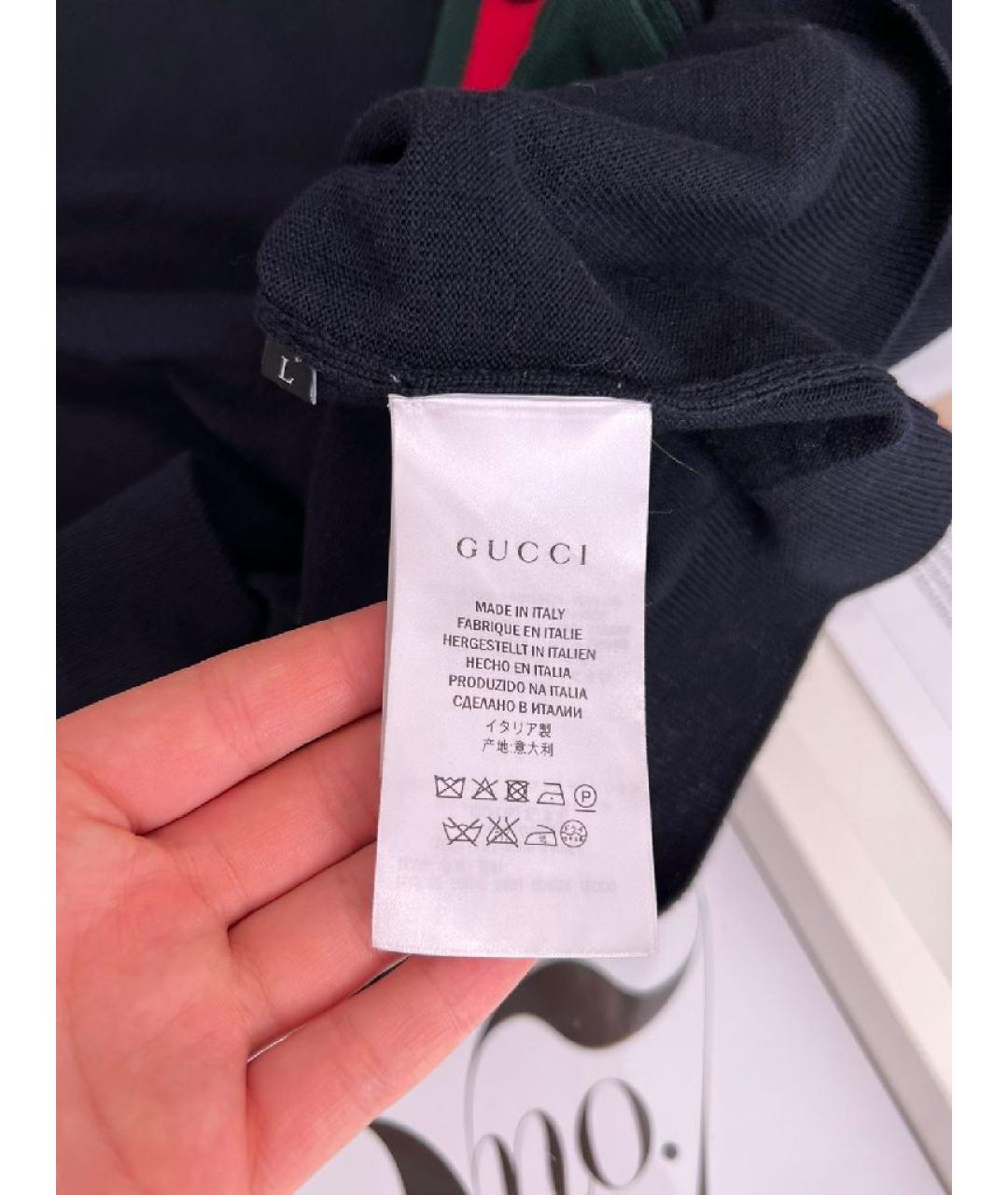 GUCCI Темно-синий шерстяной джемпер / свитер, фото 5