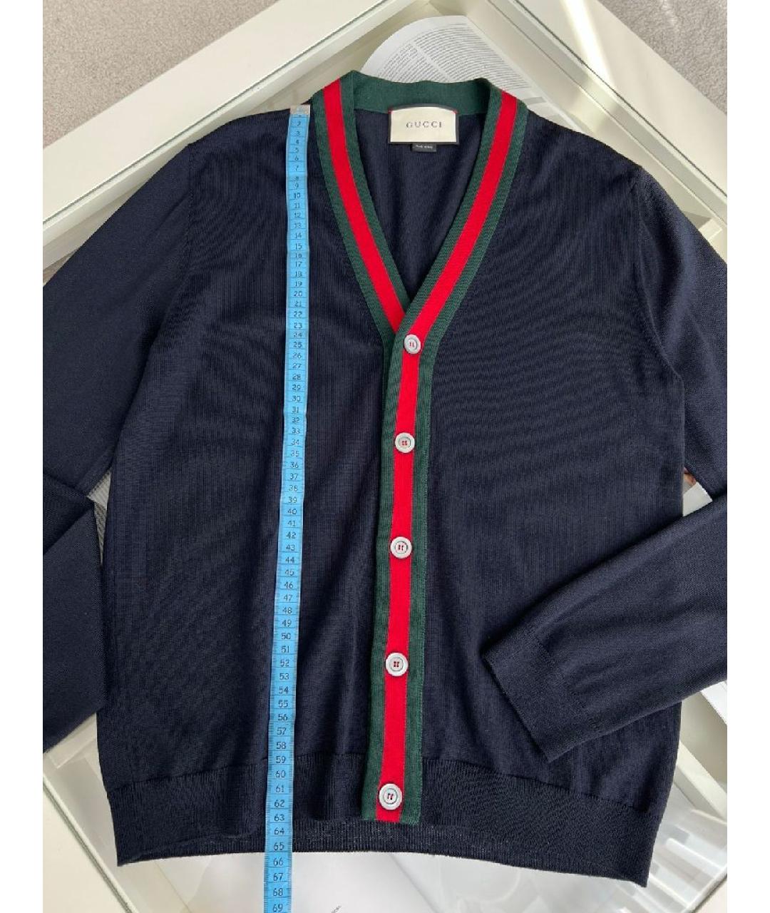 GUCCI Темно-синий шерстяной джемпер / свитер, фото 8
