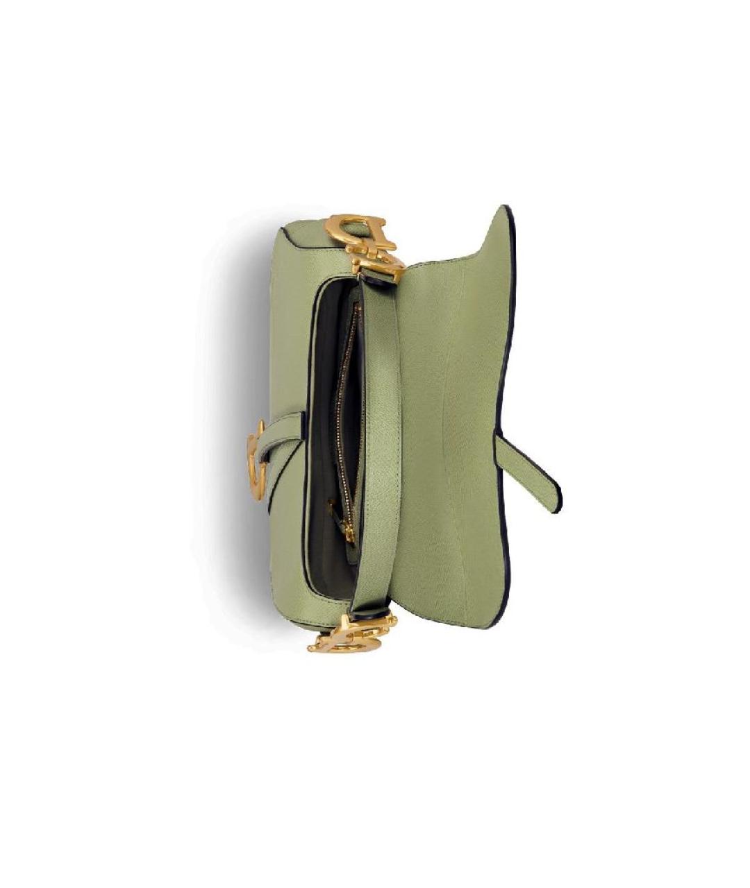 CHRISTIAN DIOR Зеленая кожаная сумка через плечо, фото 6