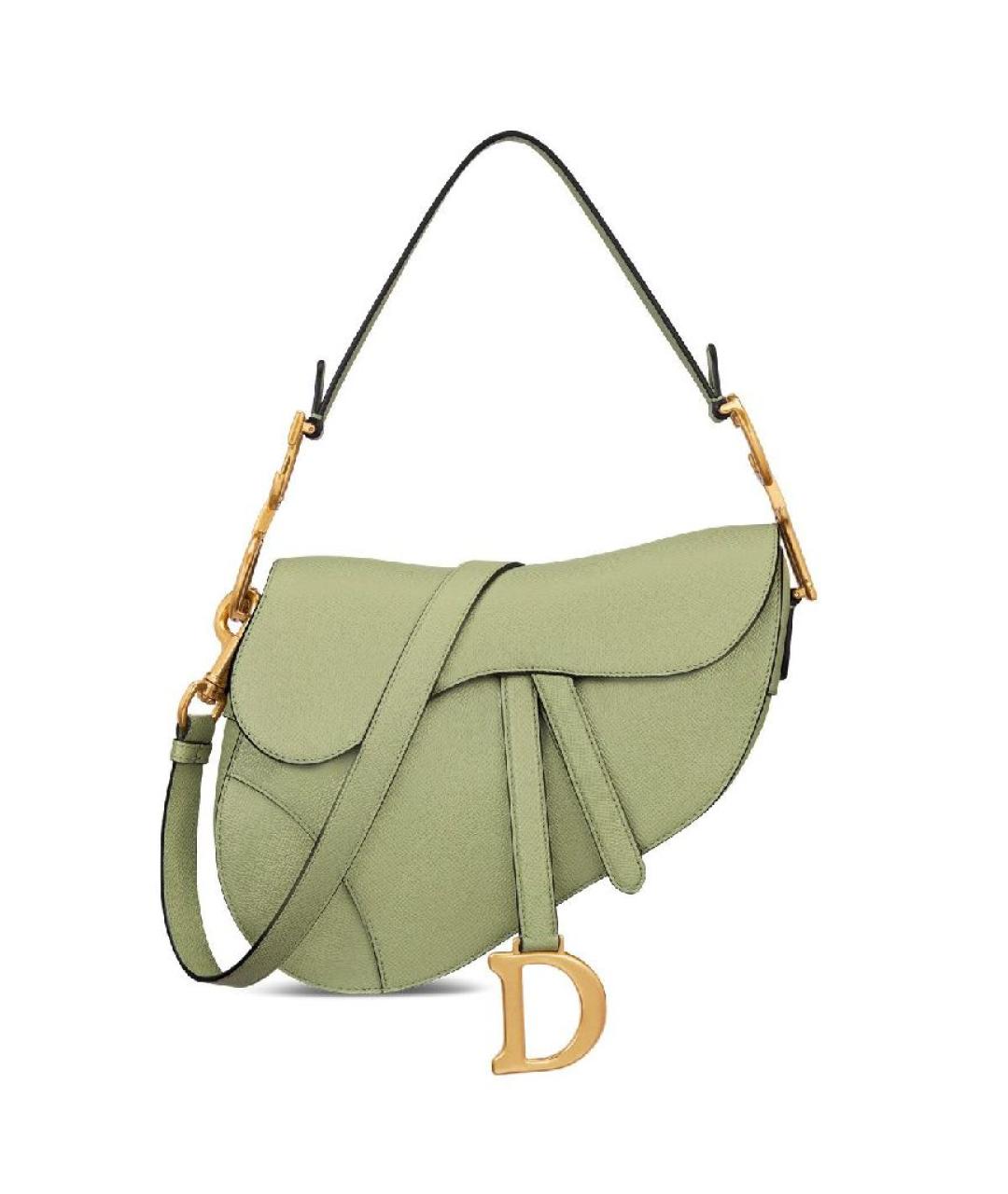 CHRISTIAN DIOR Зеленая кожаная сумка через плечо, фото 8