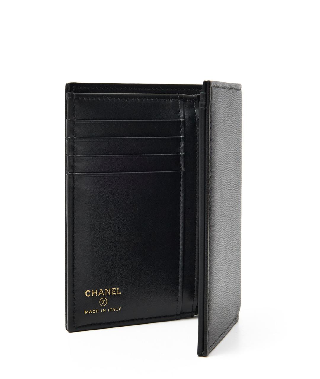 CHANEL Черный кожаный кошелек, фото 3