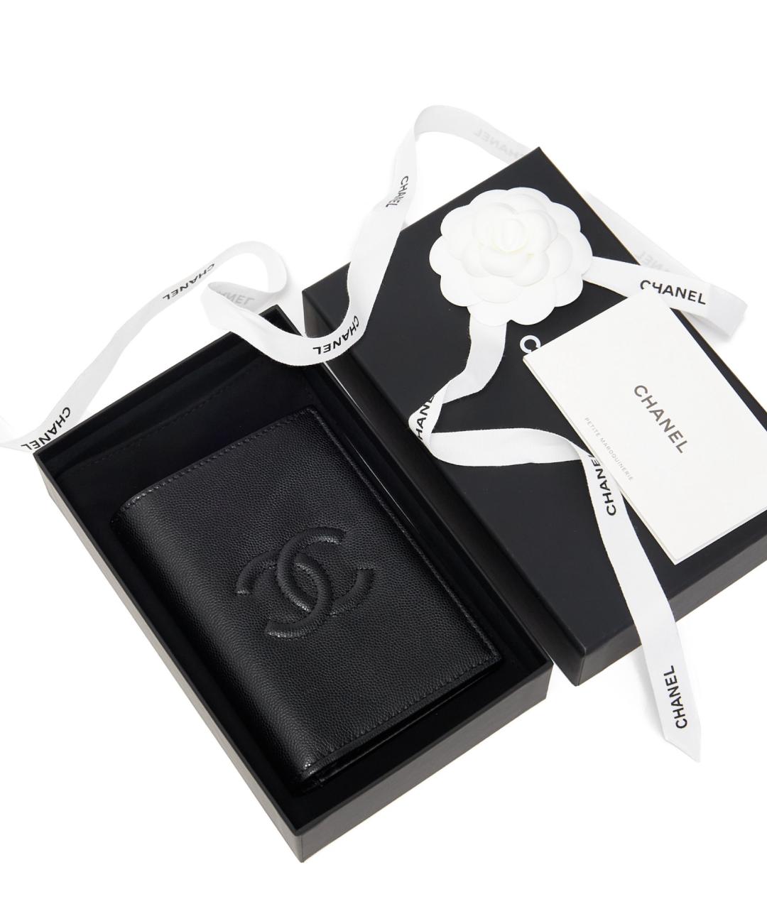 CHANEL Черный кожаный кошелек, фото 5