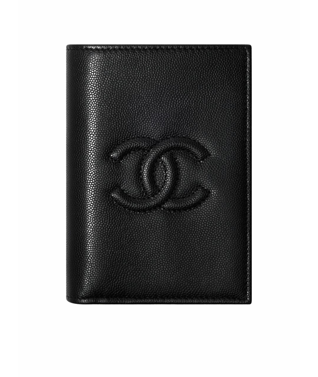 CHANEL Черный кожаный кошелек, фото 1