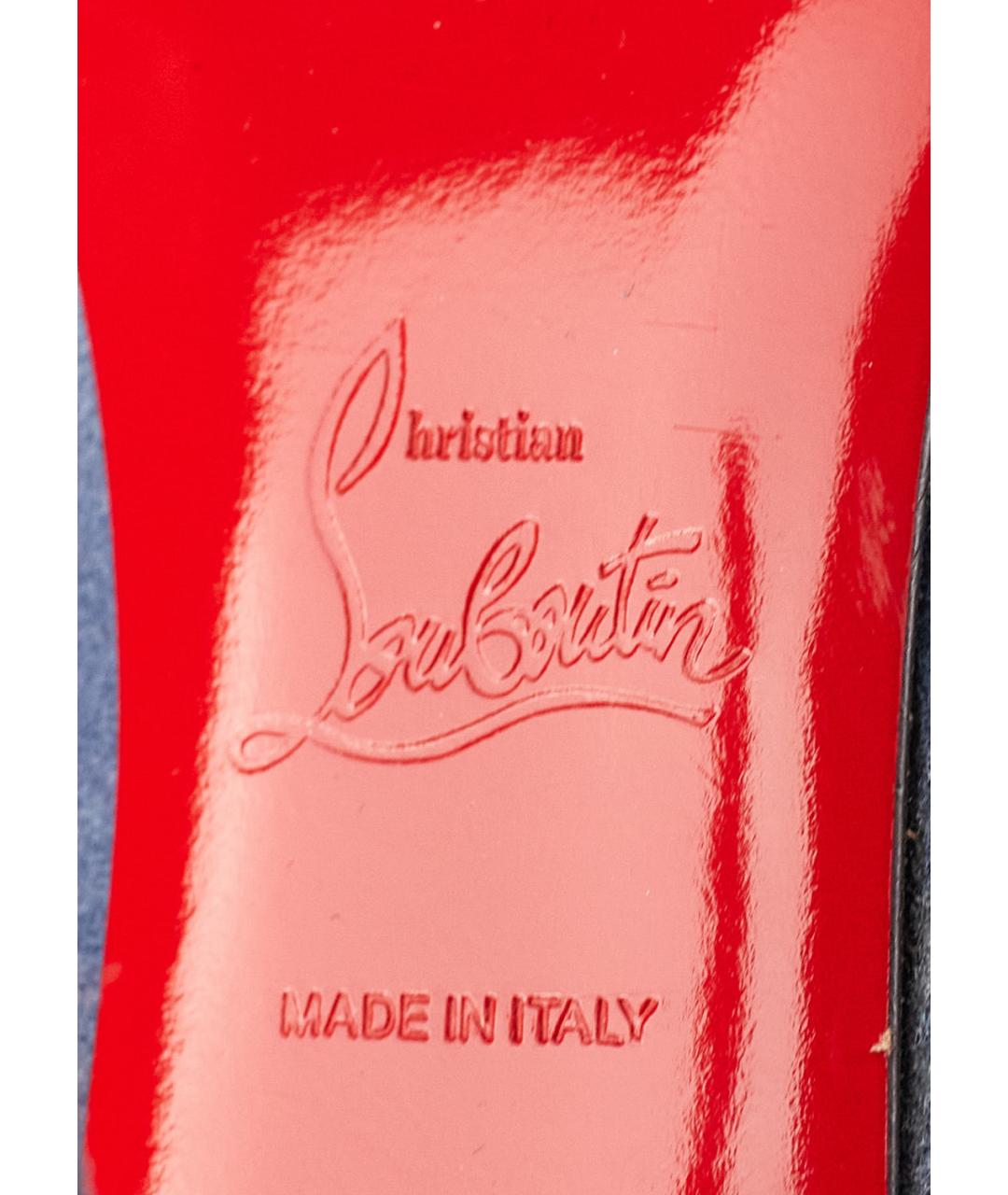 CHRISTIAN LOUBOUTIN Синие замшевые ботильоны, фото 3