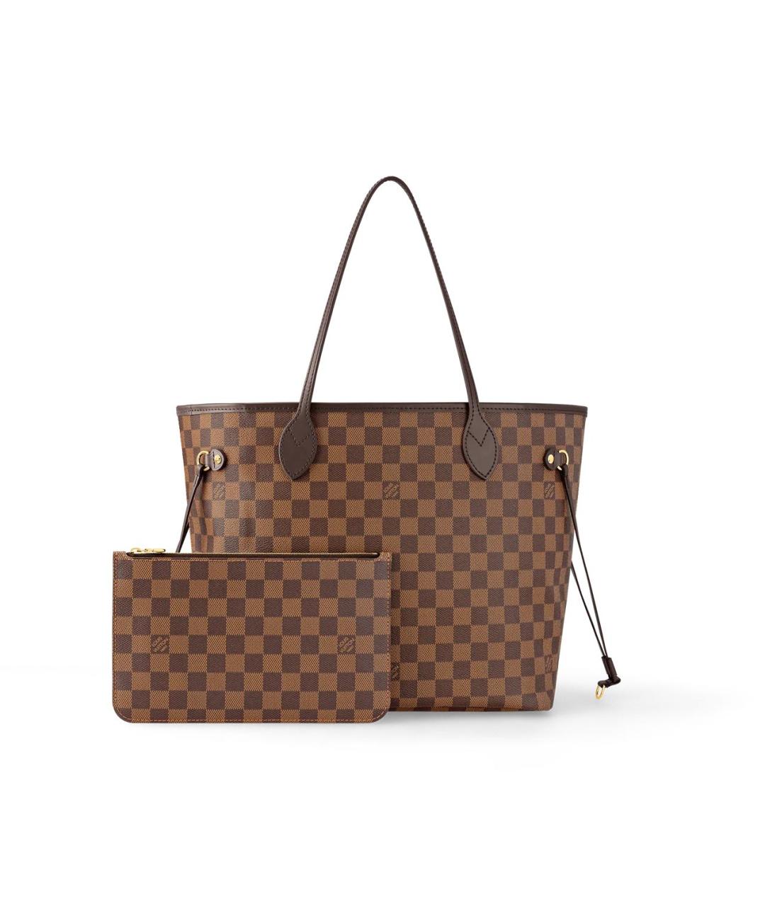 LOUIS VUITTON Коричневая кожаная сумка тоут, фото 9
