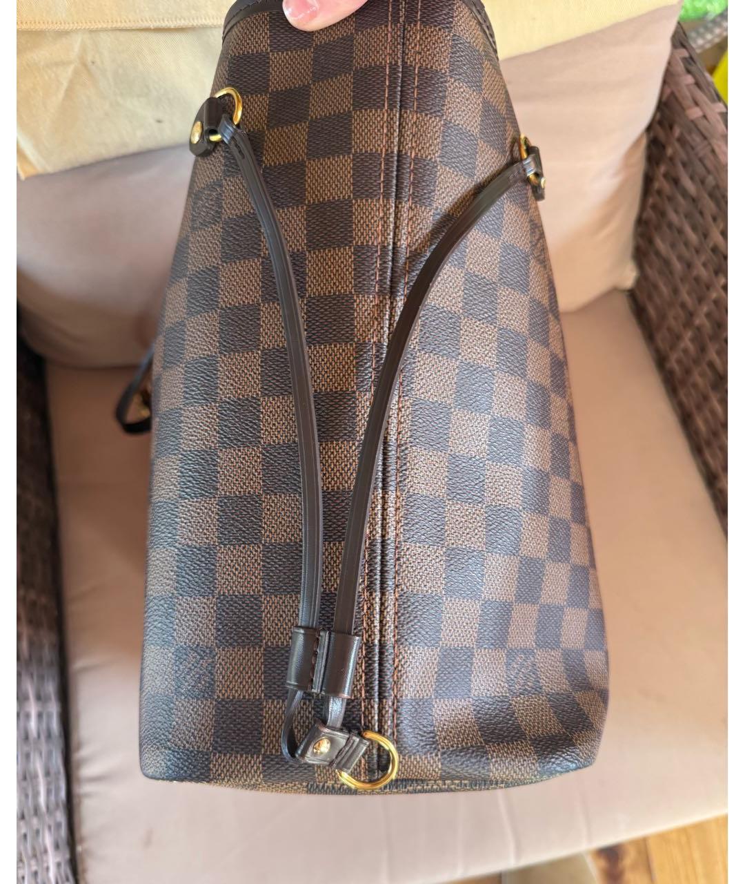 LOUIS VUITTON Коричневая кожаная сумка тоут, фото 5